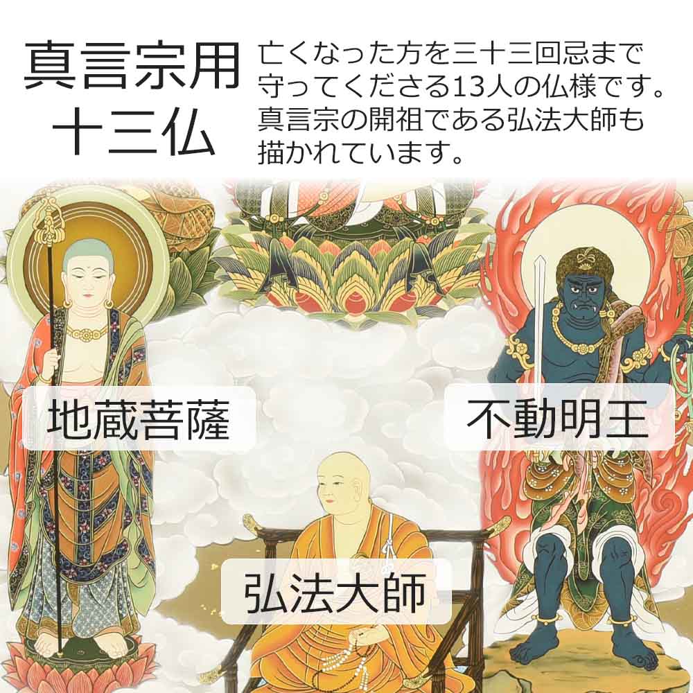 床掛軸 真言十三仏 堀部修一作 3尺 - Image 6