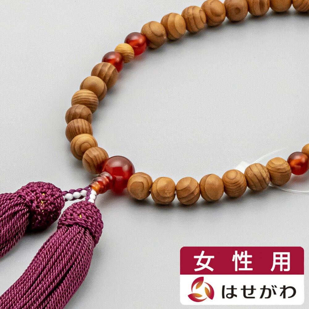 数珠 日本の木 一位メノウ正絹房ぶどう 婦人