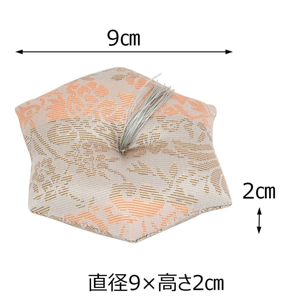 新名物裂 リン布団 小 銀ネズ 紹巴唐花紋 - Image 2