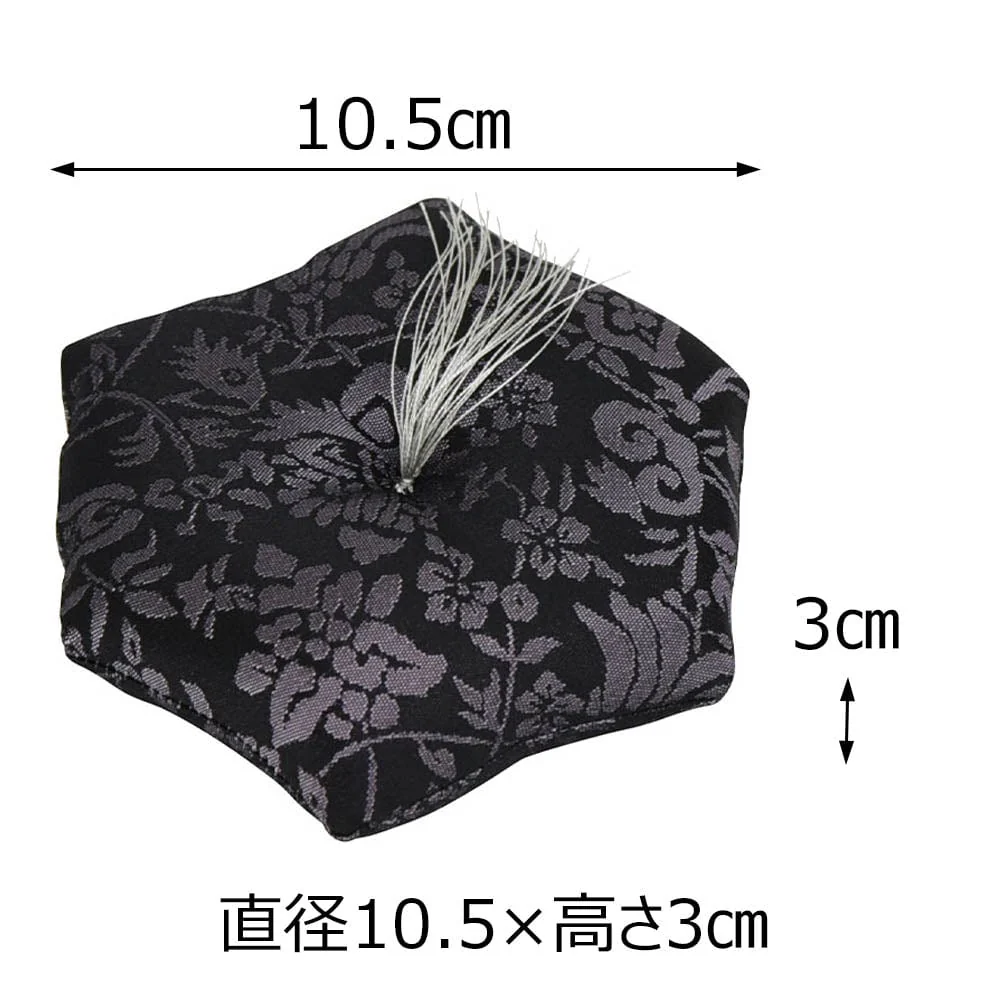 新名物裂 リン布団 大 黒地紫 紹巴唐花紋 - Image 2
