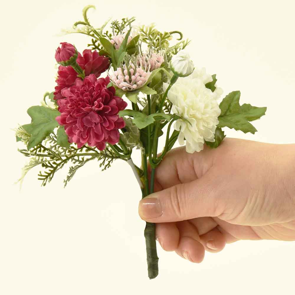 フラワーブーケ 小菊 バーガンディ - Image 4