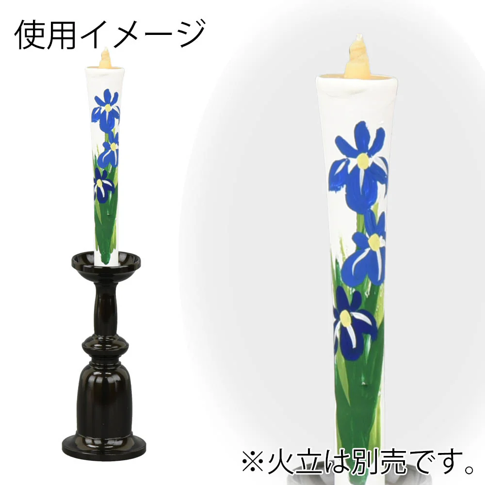糠絵ろうそく 3匁 白2入 菖蒲 藤 - Image 3