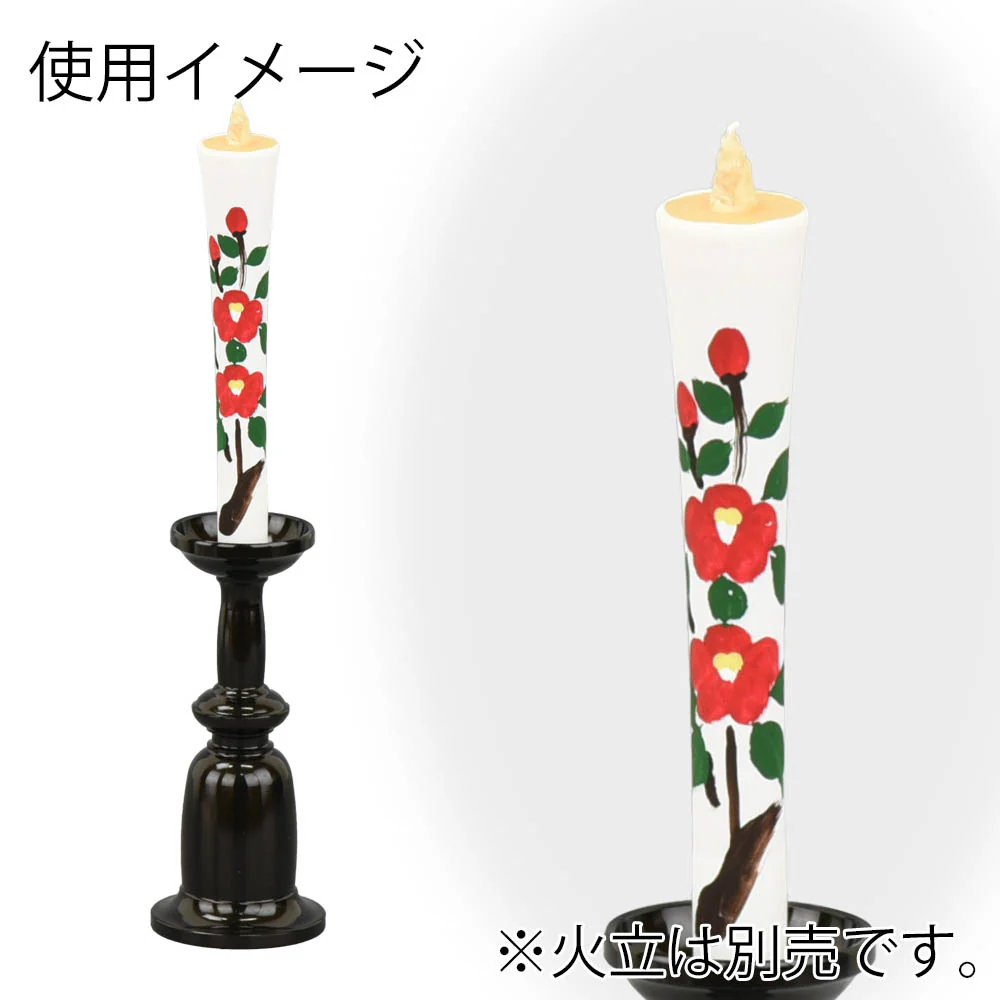 糠絵ろうそく 3匁 白2入 寒椿 水仙 - Image 3