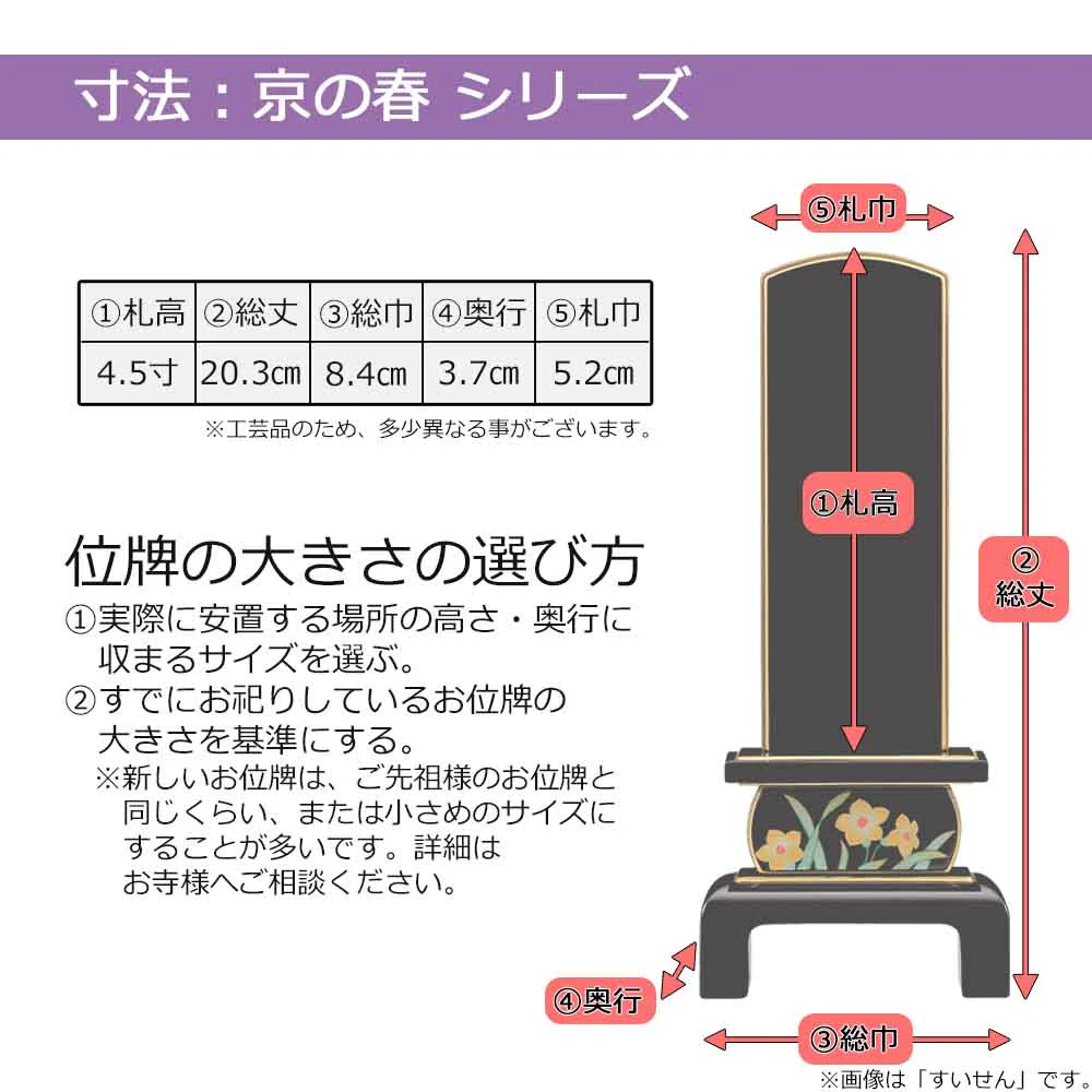 位牌 京の春 総丈20.3cm - Image 5