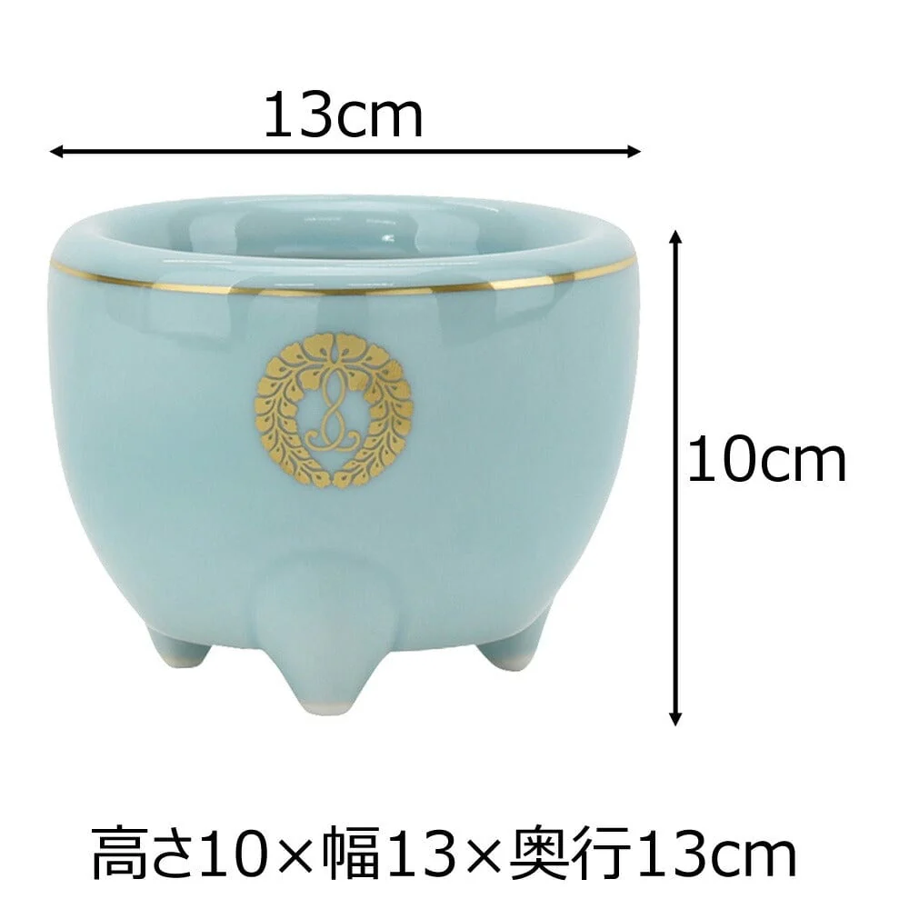 香炉 青磁 西用(盛紋入) 4.0寸 - Image 2