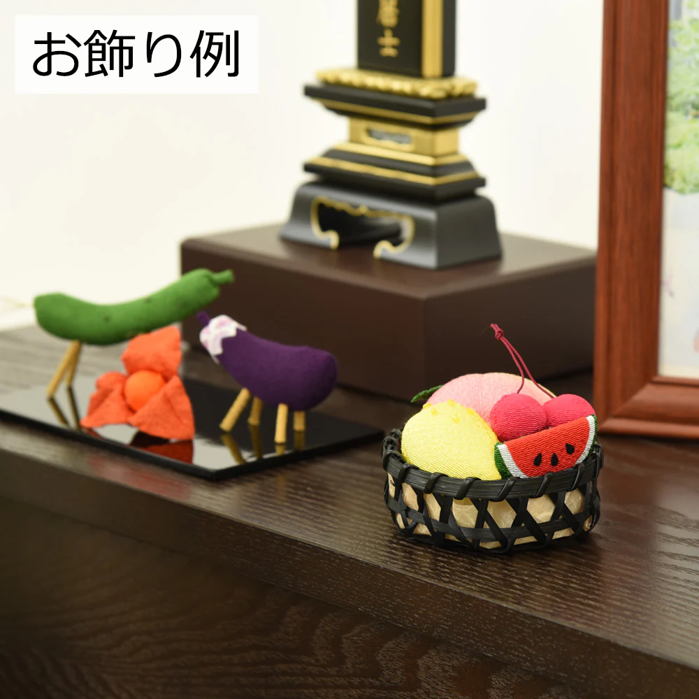ちりめん 夏のお供物フルーツ かご入 - Image 4