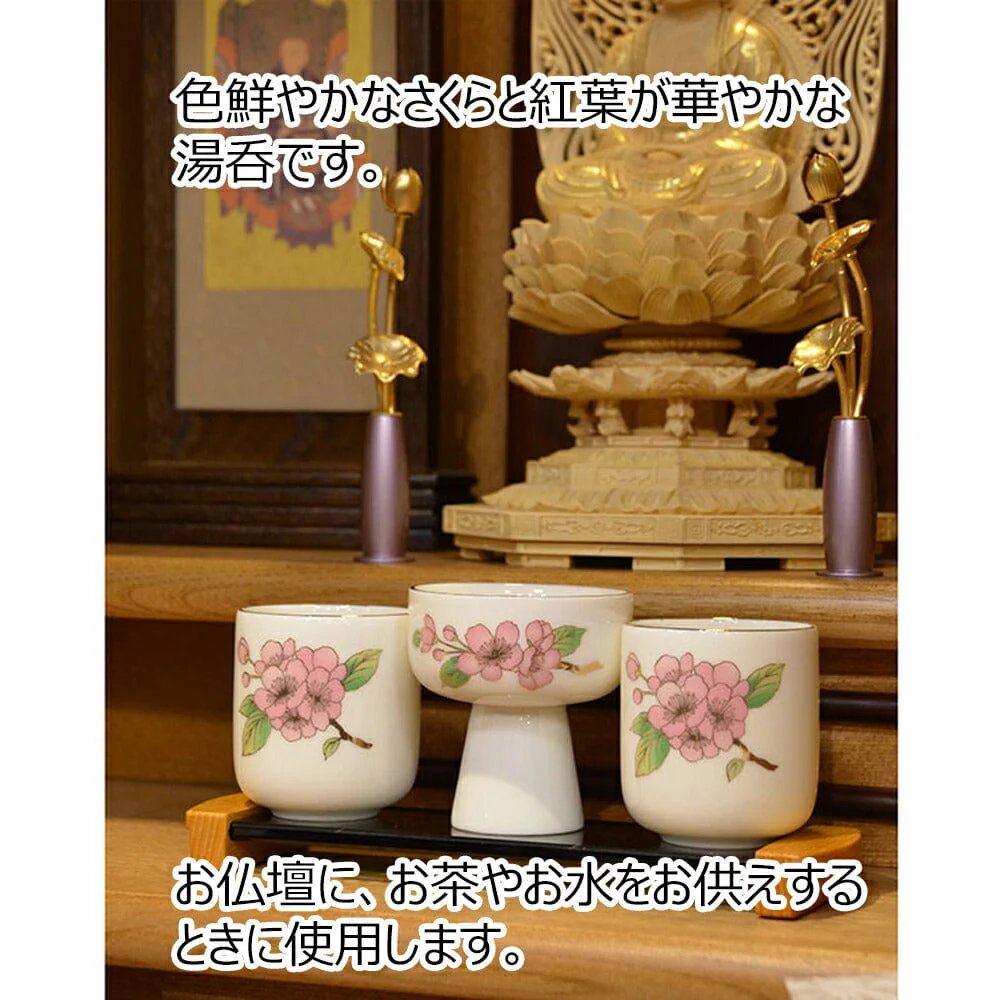 湯呑 桜 もみじ 市の倉 1.8寸 - Image 2