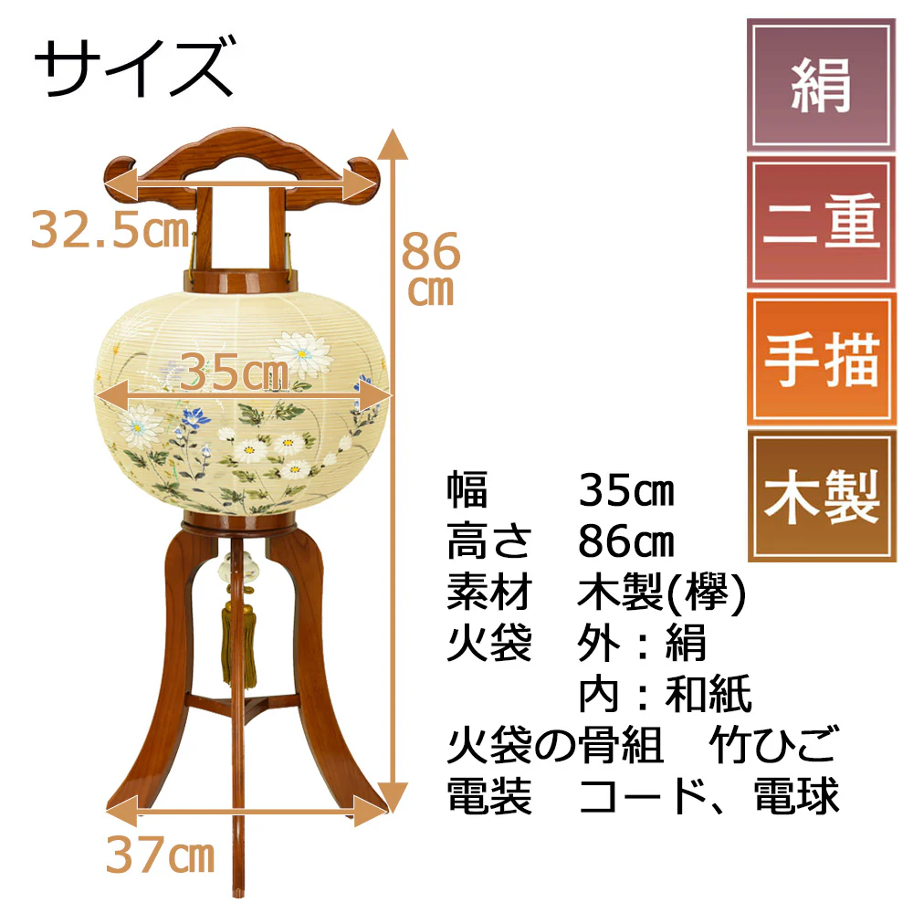 行灯 欅 絹二重 11号 - Image 2