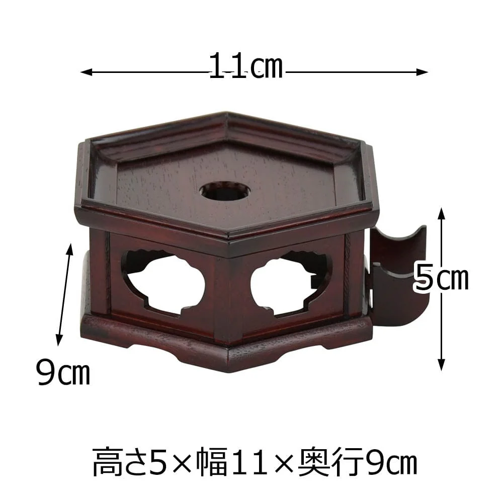 合掌リンセット 3.0寸 リン台六角紫檀色 - Image 3